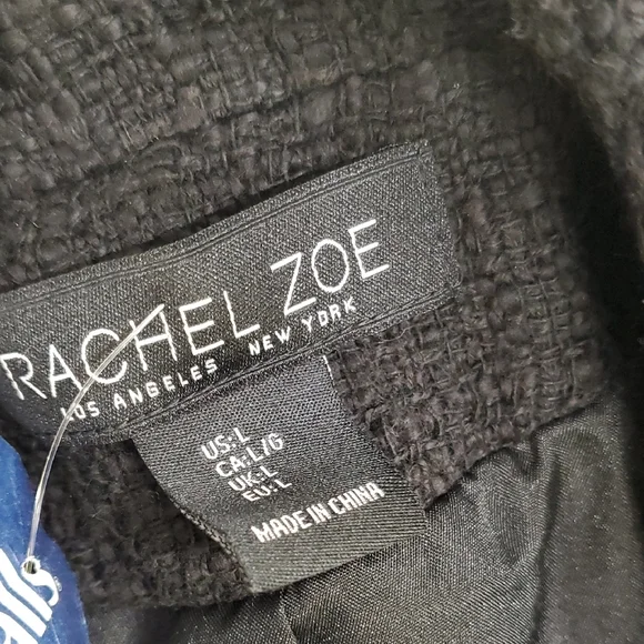 Rachel Zoe Black Double-Breasted Coat - Picture 2 of 8